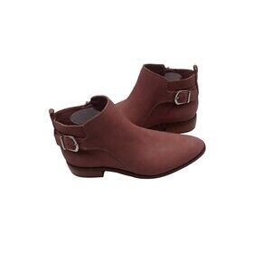 STEVEN by Steve Madden New Chavi Mauve Suede Ankle Boots Side Zipper/Buckle Sz 8